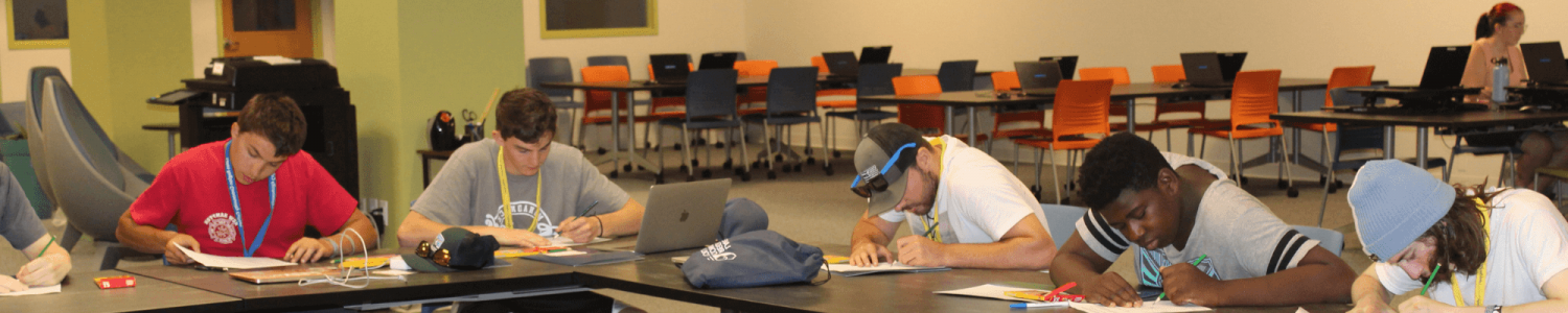 Photo of students studying